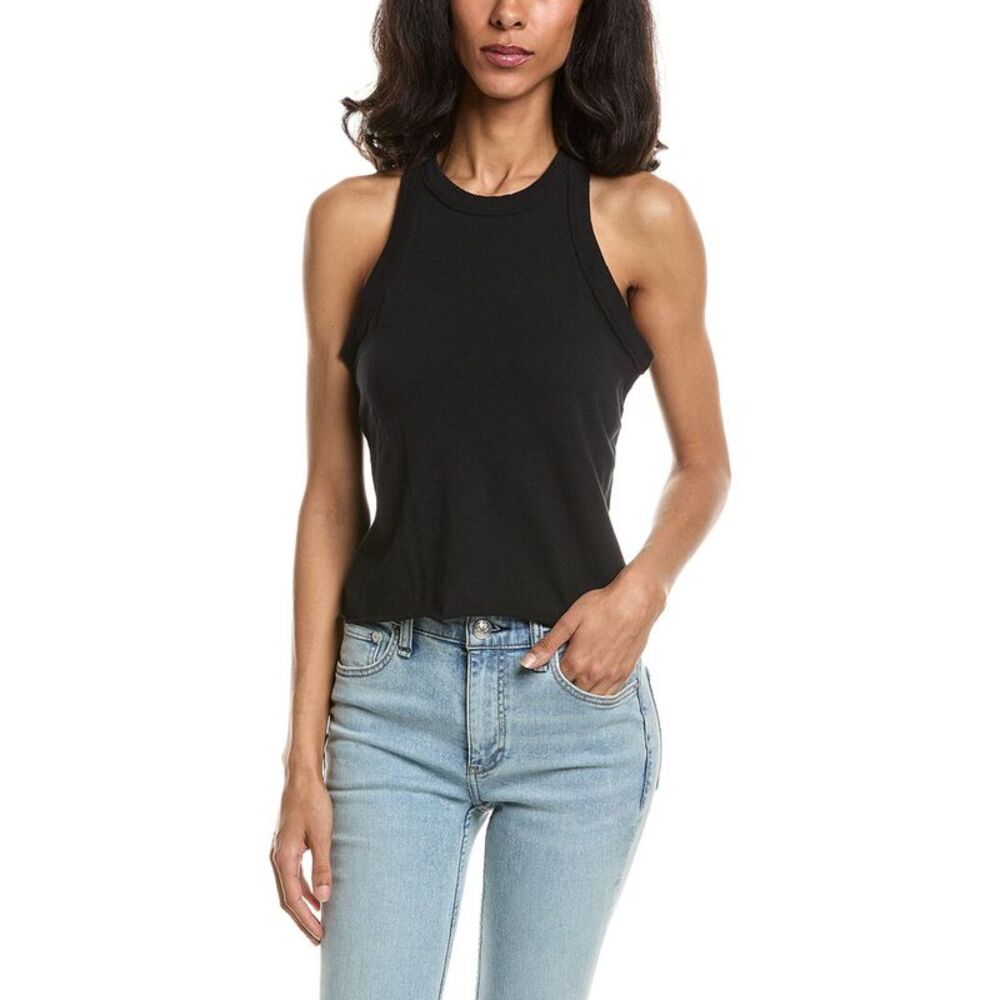 James Perse Womens Jersey Muscle Tank Top, Black